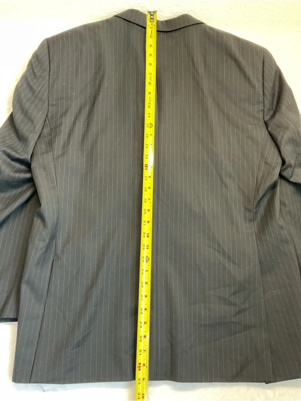Pronto Uomo Black Pinstripe Two-Button Suit Jacket Size 48R